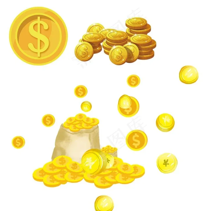 金币图片(2362x2362)psd模版下载
