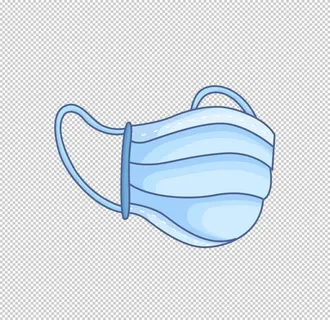 卡通手绘口罩医用口罩png元素图片
