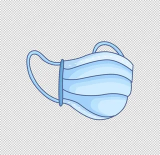 卡通手绘口罩医用口罩png元素图片