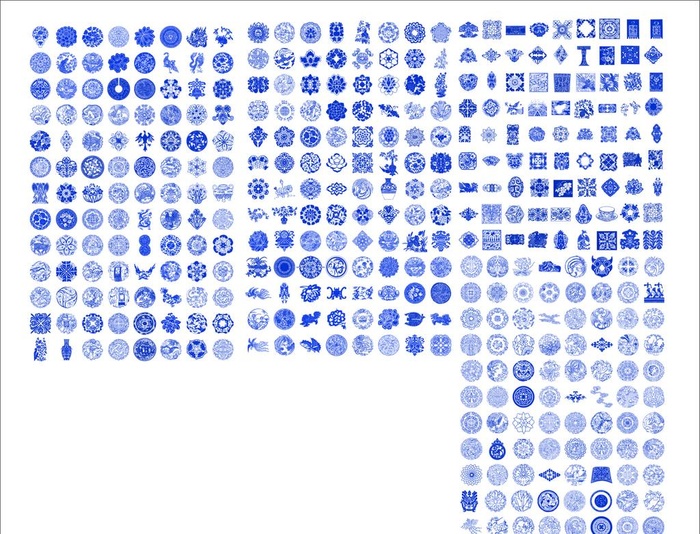 青花瓷图案合集图片ai矢量模版下载