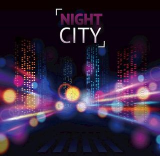 城市夜景模糊背景图片