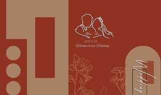 咖啡色秋色婚礼背景打印源文件图片