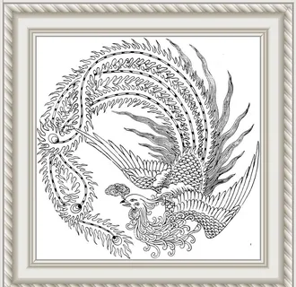 白描凤凰图片
