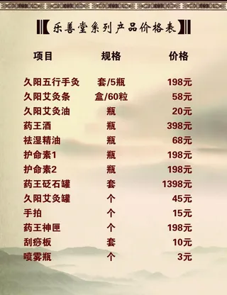 中医诊所价格表图片