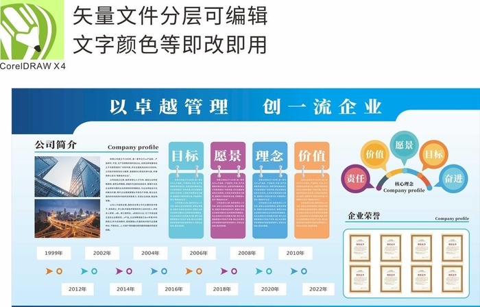 企业展板图片cdr矢量模版下载