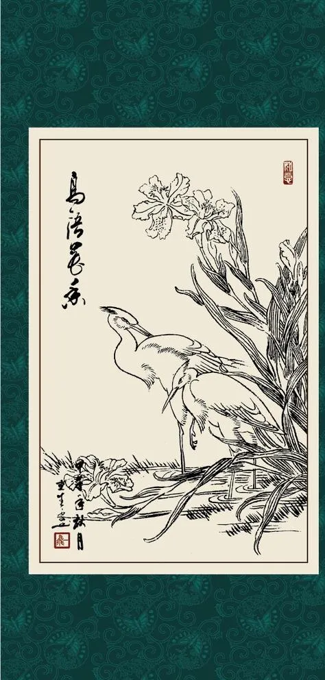 白鹭图片ai矢量模版下载