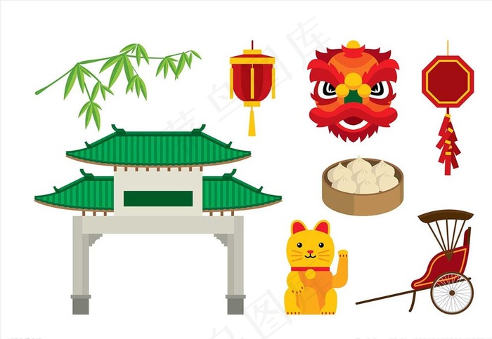 新年元素图片ai矢量模版下载