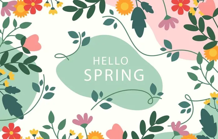 spring春天春节花朵海报图片ai矢量模版下载