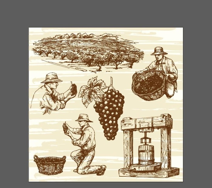 复古红酒素材图片ai矢量模版下载