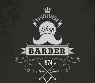 复古理发徽章图片