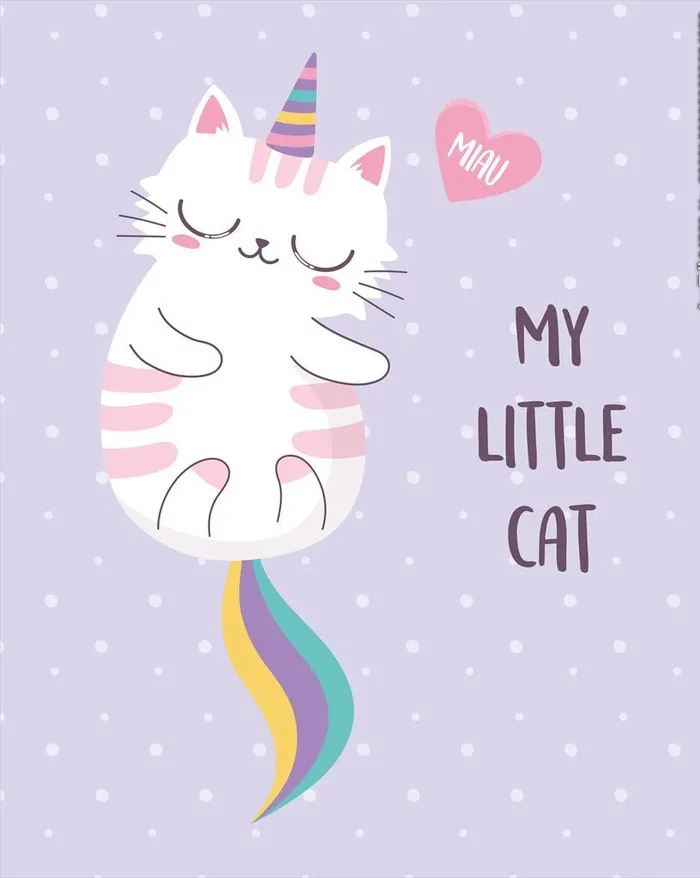 手绘淡彩猫图片