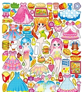 换装 贴纸 美少女  泡泡贴图片