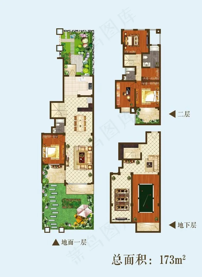 户型渲染 房地产 AI图片ai矢量模版下载