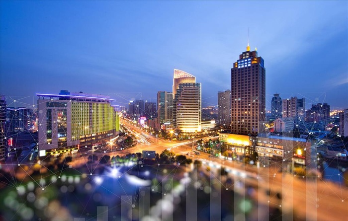 楼盘灯光城市夜景高清图图片