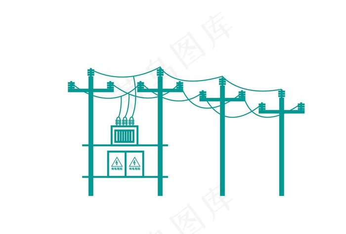 电网电力杆塔图图片ai矢量模版下载