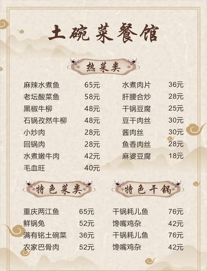 餐饮菜单  图片cdr矢量模版下载