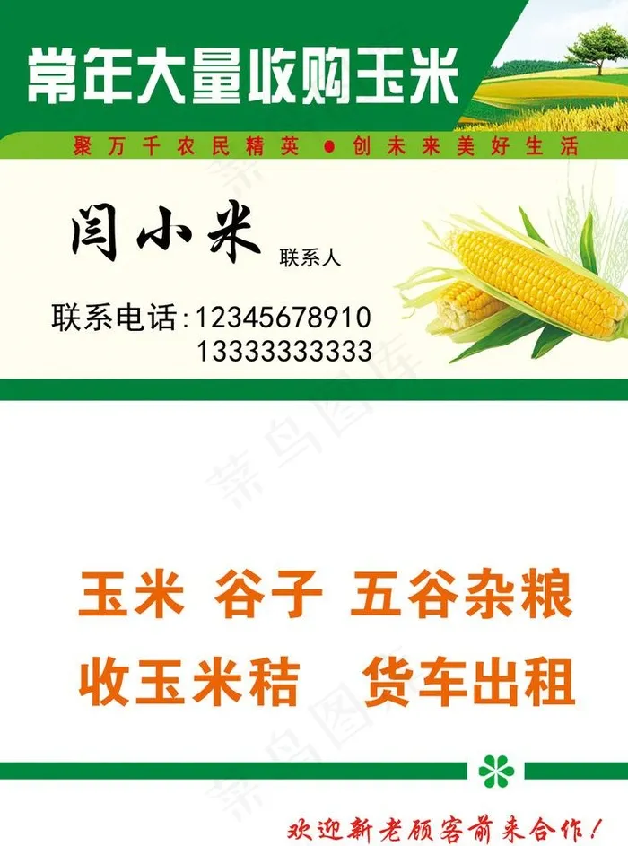 收购玉米名片图片