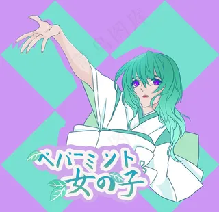 动漫美少女森绿色系图片