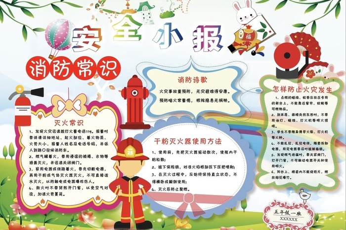 安全手抄报图片ai矢量模版下载