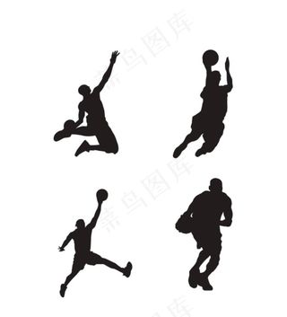 打篮球运动人物剪影图片