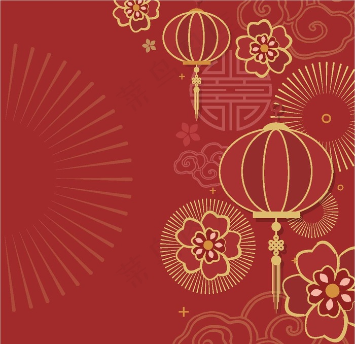 春节素材图片eps,ai矢量模版下载