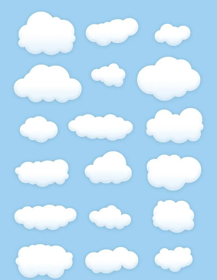 卡通云朵图片(900x1200)psd模版下载