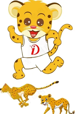 卡通豹子矢量图图片