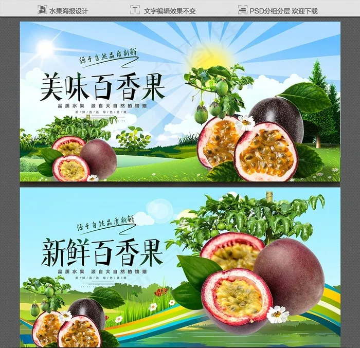 百香果图片psd模版下载