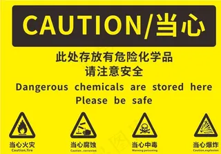 当心 此处存放危险化学品图片