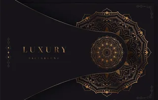 高端奢华黑金花纹背景底纹图片