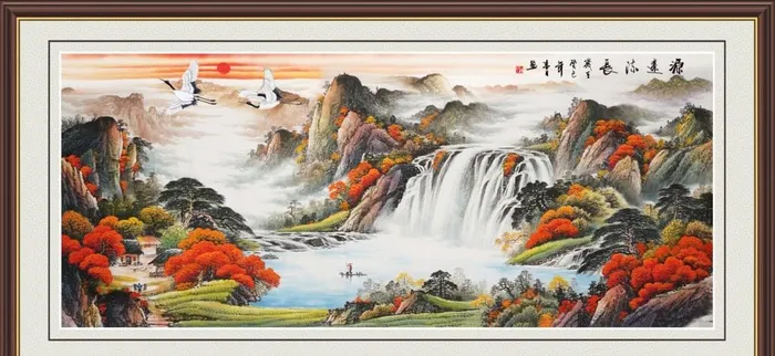 旭日东升 源远流长图片(6732x3307)psd模版下载