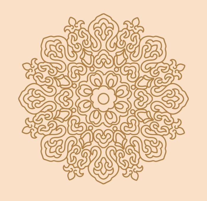 传统螺旋花纹图案线稿矢量素材图片