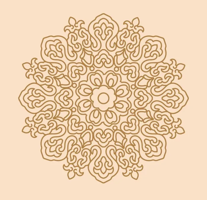传统螺旋花纹图案线稿矢量素材图片