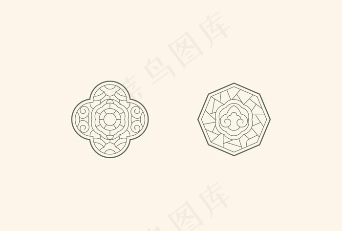 中式窗格纹样图案图片ai矢量模版下载