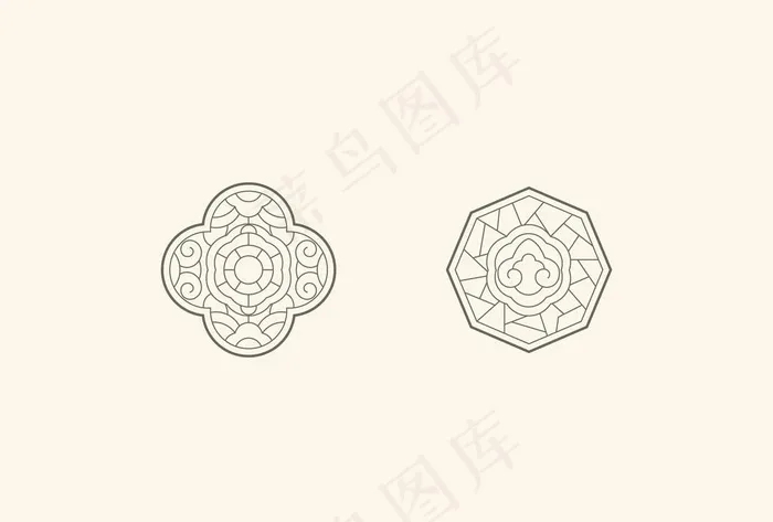 中式窗格纹样图案图片ai矢量模版下载