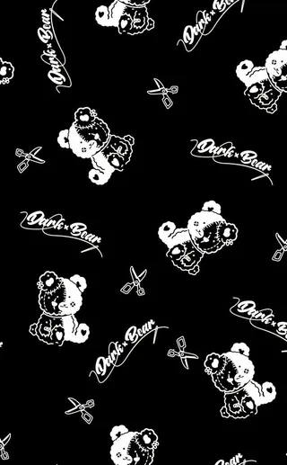 卡通剪影黑底小熊图片