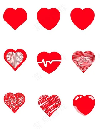 时尚红色浪漫爱心元素图片