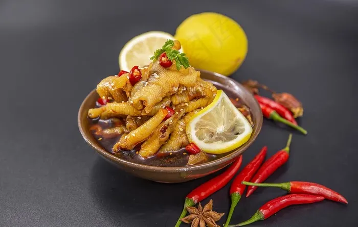 泡椒凤爪美食食材背景海报素材图片