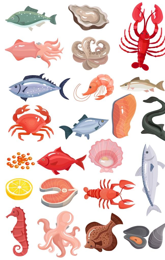 矢量海鲜水产图片