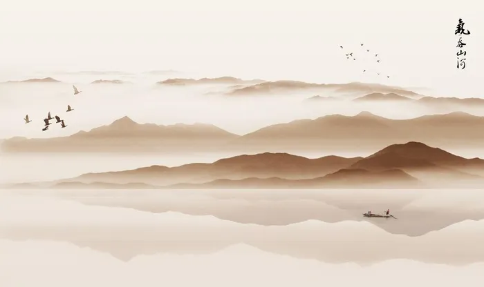 水墨山水背景图片(9071x5669)