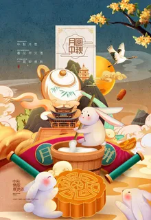 创意传统中国风中秋节海报图片
