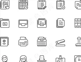 线性办公图标图片