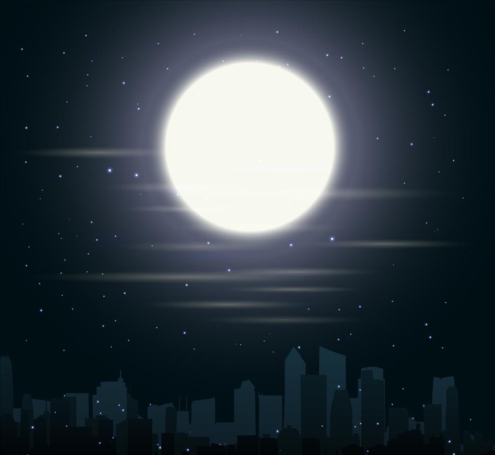 夜晚图片ai矢量模版下载