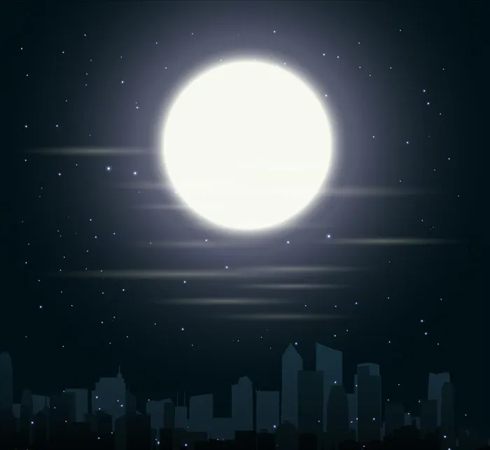 夜晚图片ai矢量模版下载