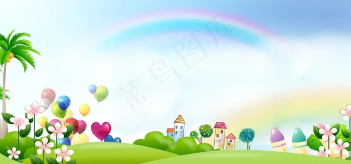 幼儿园学校版报背景图片psd模版下载