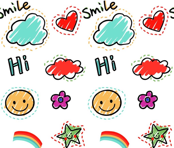 笑脸英文涂鸦图片