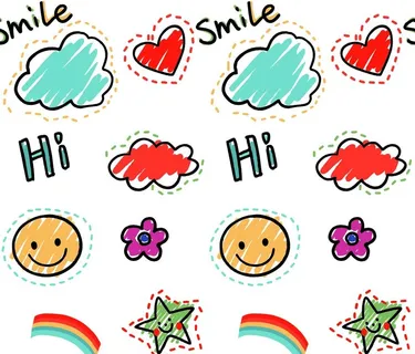 笑脸英文涂鸦图片