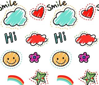 笑脸英文涂鸦图片