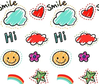 笑脸英文涂鸦图片
