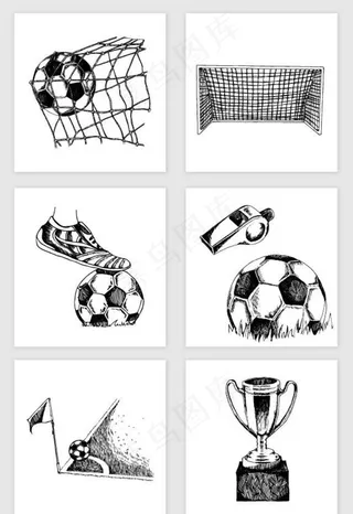 足球线条画图片
